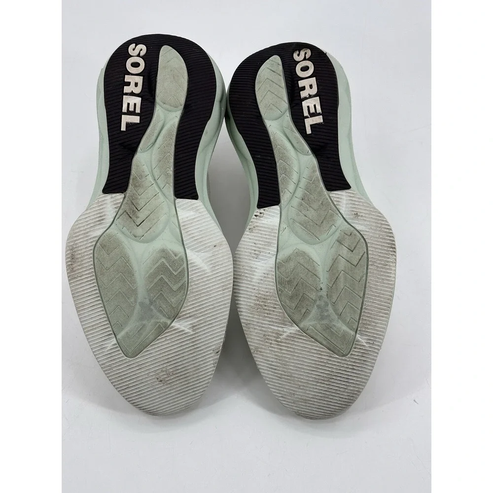 Sorel Women's Shoes NL 4818-125. Size‎ 9.5 Explorer Defy Mid. Green And White